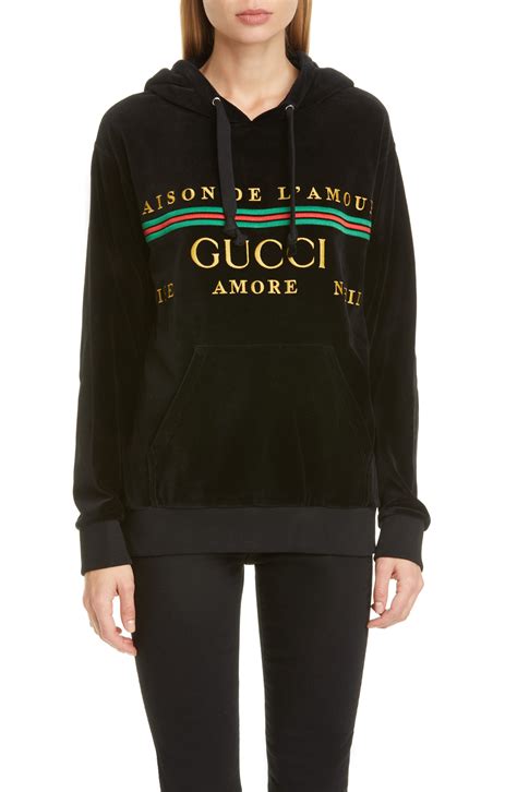 gucci oversize velour hoodie green|gucci hoodie sale.